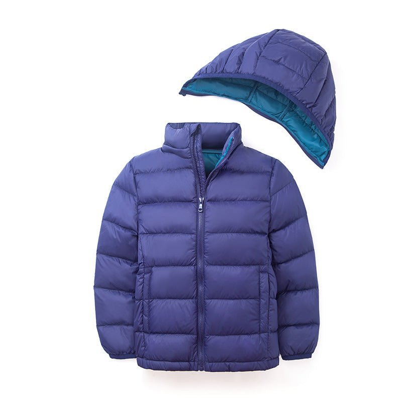 Ultra light down jacket/overgangsjakke(90% hvide andedun) til børn mørkeblå - Lilla Villa