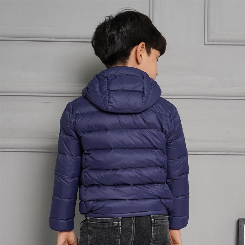 Ultra light down jacket/overgangsjakke(90% hvide andedun) til børn mørkeblå - Lilla Villa
