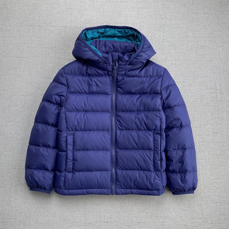 Ultra light down jacket/overgangsjakke(90% hvide andedun) til børn mørkeblå - Lilla Villa