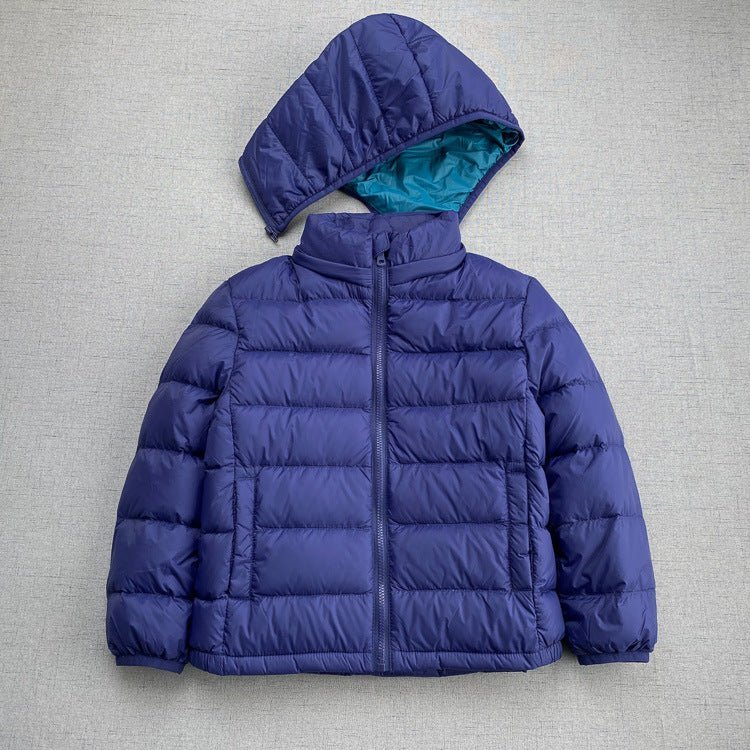 Ultra light down jacket/overgangsjakke(90% hvide andedun) til børn mørkeblå - Lilla Villa