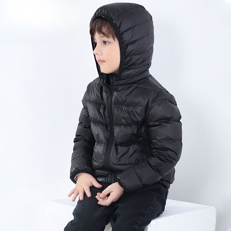 Ultra light down jacket/overgangsjakke(90% hvide andedun) til børn sort - Lilla Villa