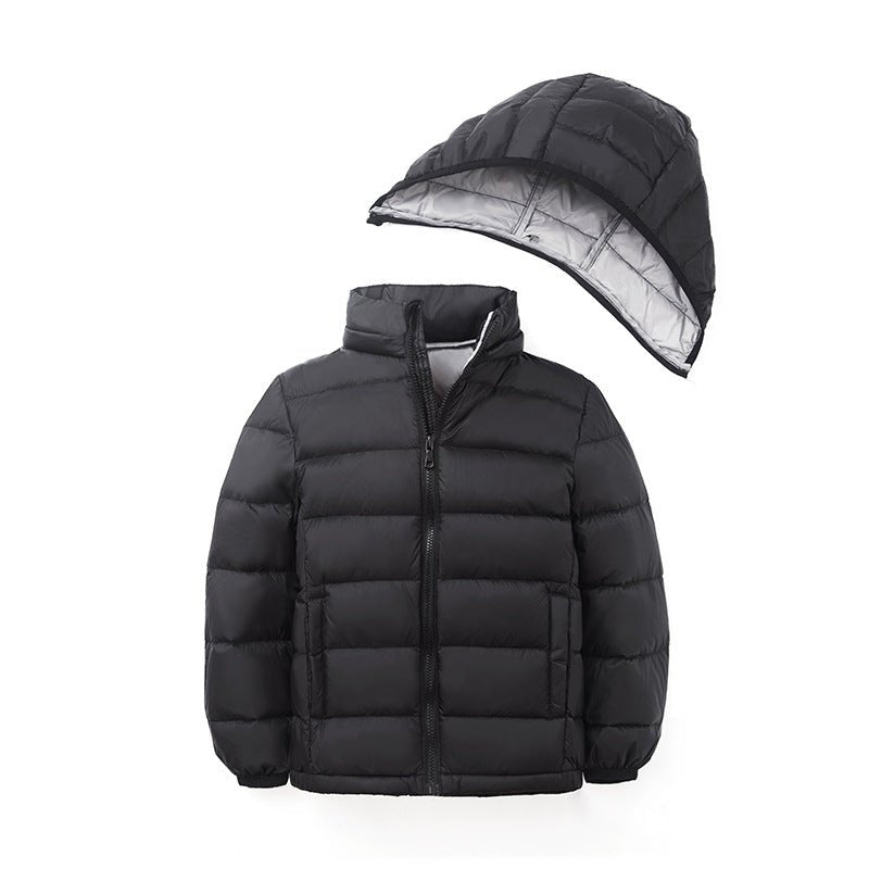 Ultra light down jacket/overgangsjakke(90% hvide andedun) til børn sort - Lilla Villa