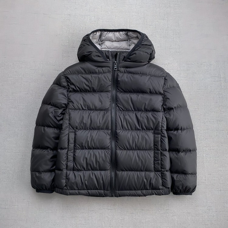 Ultra light down jacket/overgangsjakke(90% hvide andedun) til børn sort - Lilla Villa