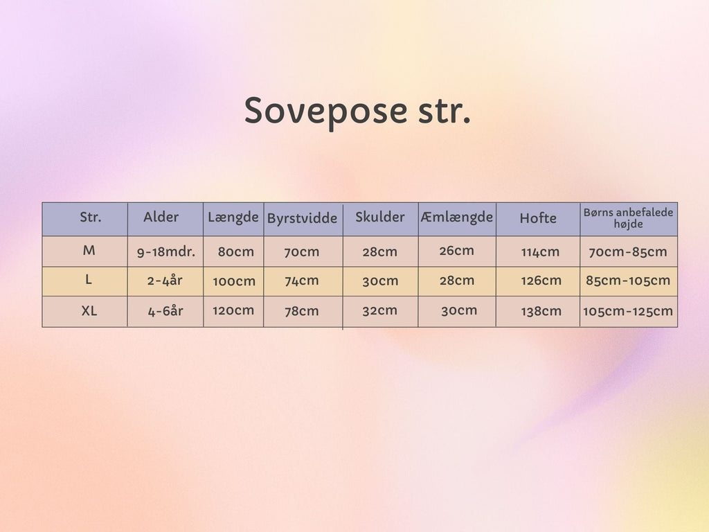 Varm vinter sovepose til 0 - 15°C til baby/børn(Str.:9mdr. - 6år) med aftagelige ærmer - jordbær - Lilla Villa